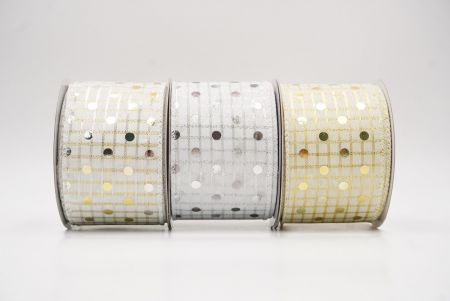 Gold Polka Dots Holiday Wired Ribbon_KF9783.KF9784 (2)